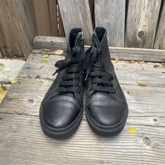 Anine Bing High Top Leather Sneakers in Black size EU37 - Picture 7 of 15